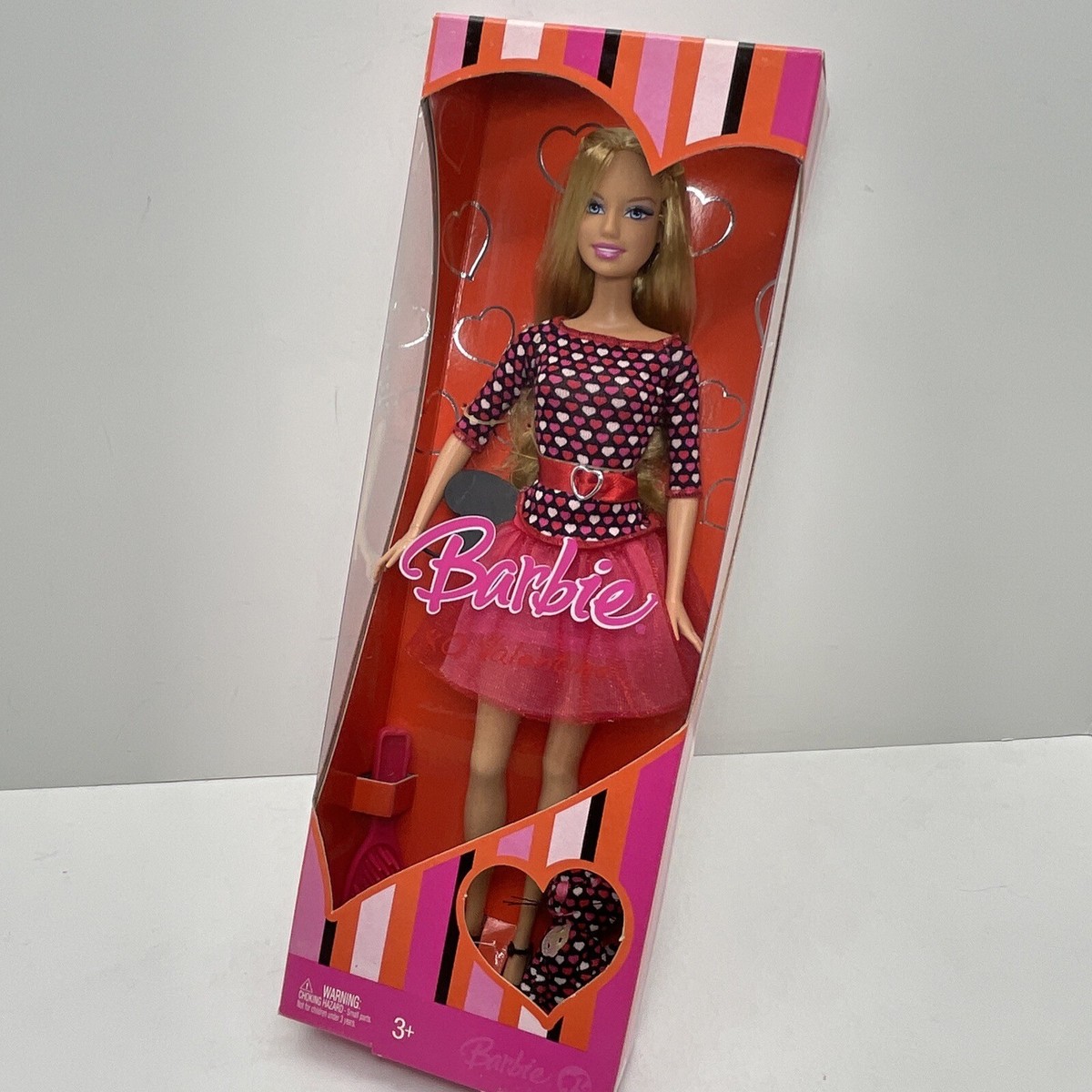 BARBIE XO VALENTINE Doll w/ Kitty Cat Brush & Heart Purse #M0926