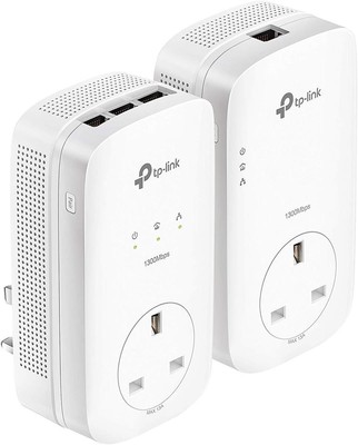 TP-Link TL-PA8033PKIT AV1300 3-Port Gigabit MIMO Powerline Adapter UK Plug