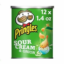 Pringles Potato Crisps Chips - Sour Cream and Onion Flavored Salty Snack, Lunch