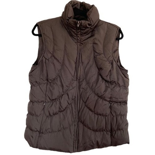 Nine West Puffer Down Vest Brown Size 