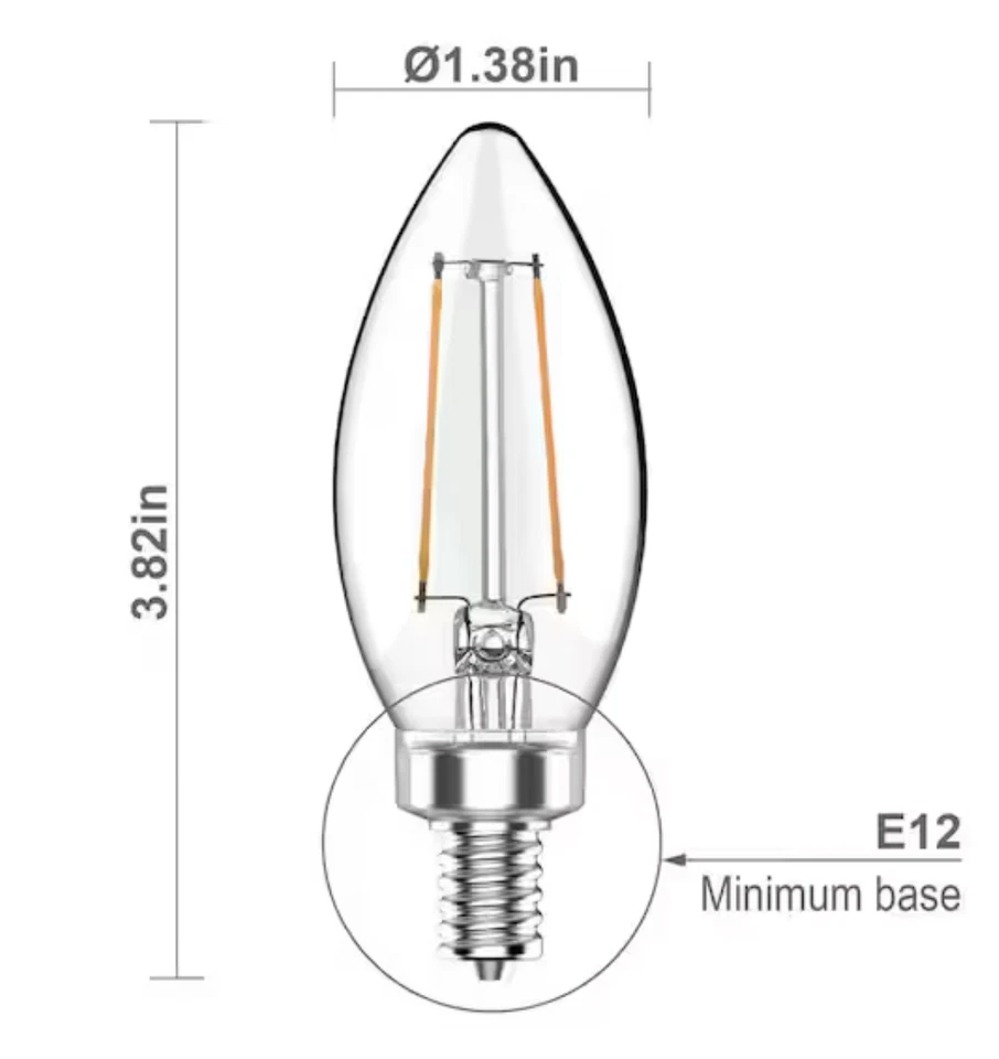 16pk EcoSmart 40W LED B11 Candelabra Base Bulb Soft White Non-Dimmable 10 Years - Image 4 of 4