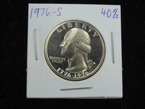 1976-S Silver Proof Washington Quarter Bicentennial 40% Cameo