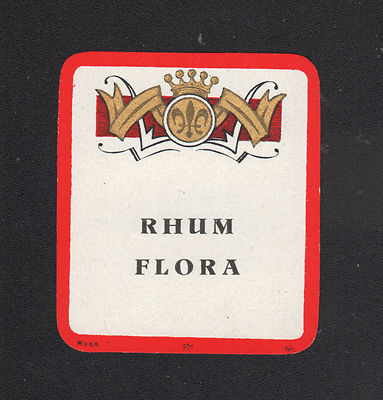 Altes RUMETIKETT ''FLORA'' / WAPPEN
