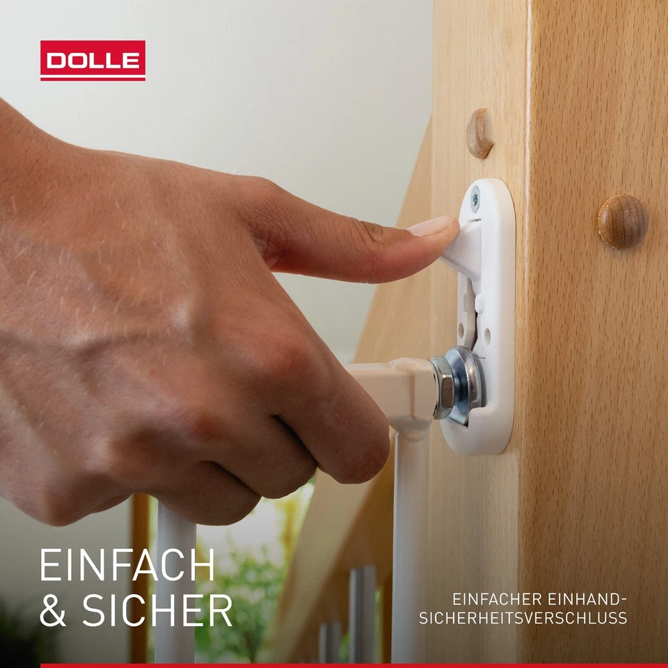 DOLLE Treppenschutzgitter Türgitter Baby Kinder Absperrgitter weiß 62,5–106,8 cm - Bild 4 von 4