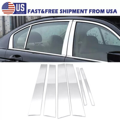 6PCS Posts Pillar For Honda Accord 2008-2012 Door Trim Cover Window Decal Chrome