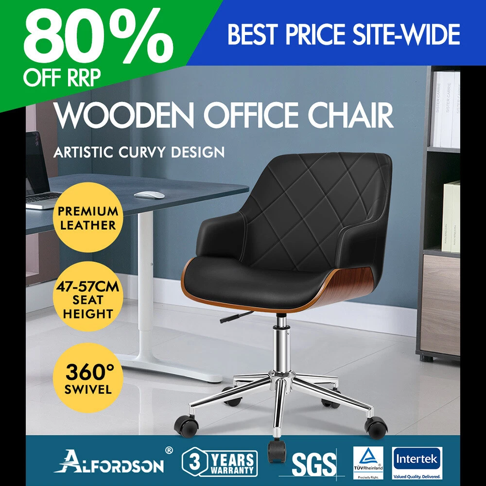 ALFORDSON Wooden Office Chair Computer Chairs Executive Seat