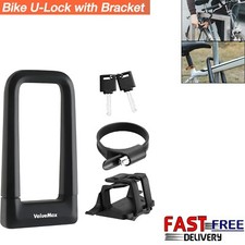 D Lock Bike Lock with Keys,17mm High Security Bike U Lock w/ Mounting Bracket