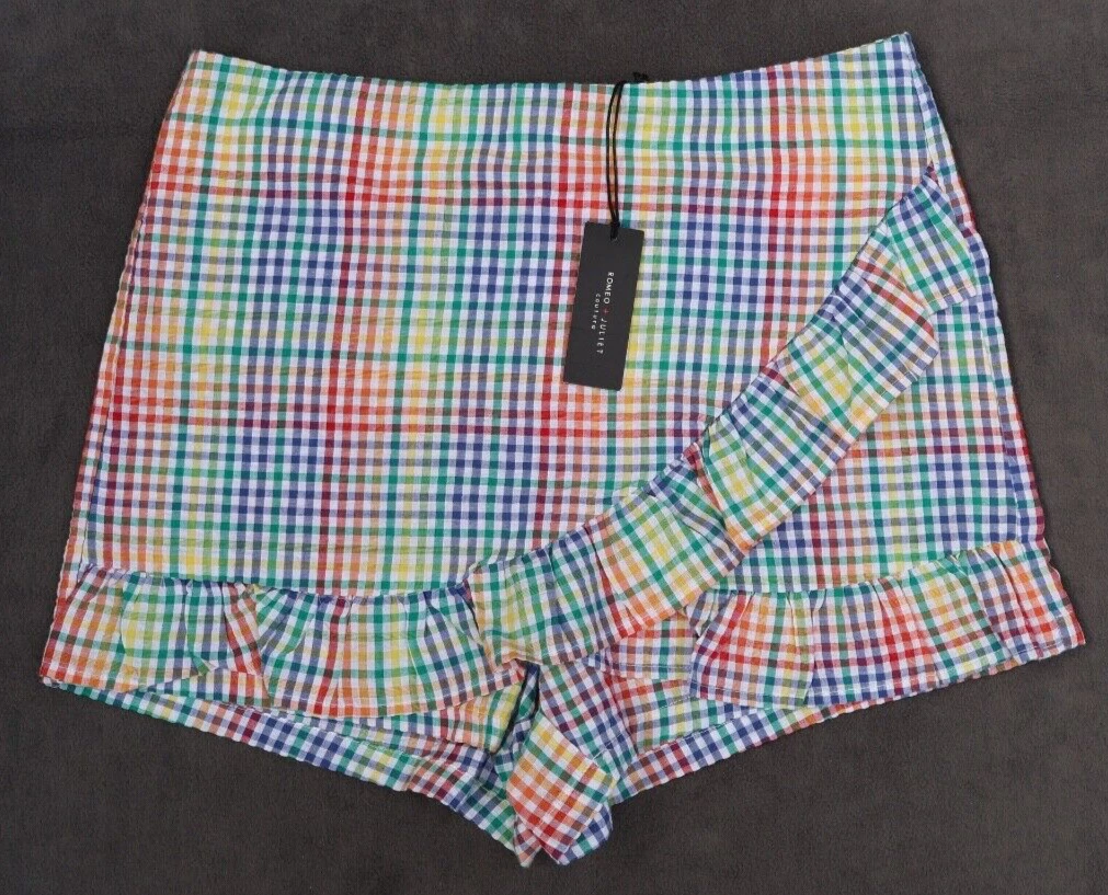 Romeo & Juliet Couture Skort Size Large Multi Gingham