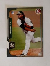 2015 Bowman Green R.J. Alvarez #136 Oakland Athletics Rookie Card SN#104/499