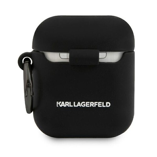 Hülle Case AirPods 1 und 2 Karl Lagerfeld schwarz Silikon Cover - Bild 2 von 3