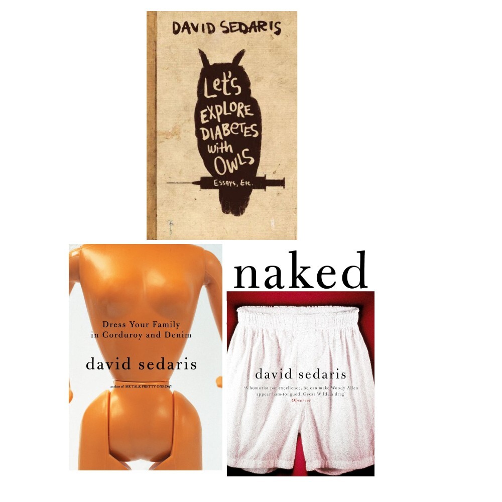 David Sedaris 3 Books Collection Set Naked, Let's Explore Diabetes with Owls