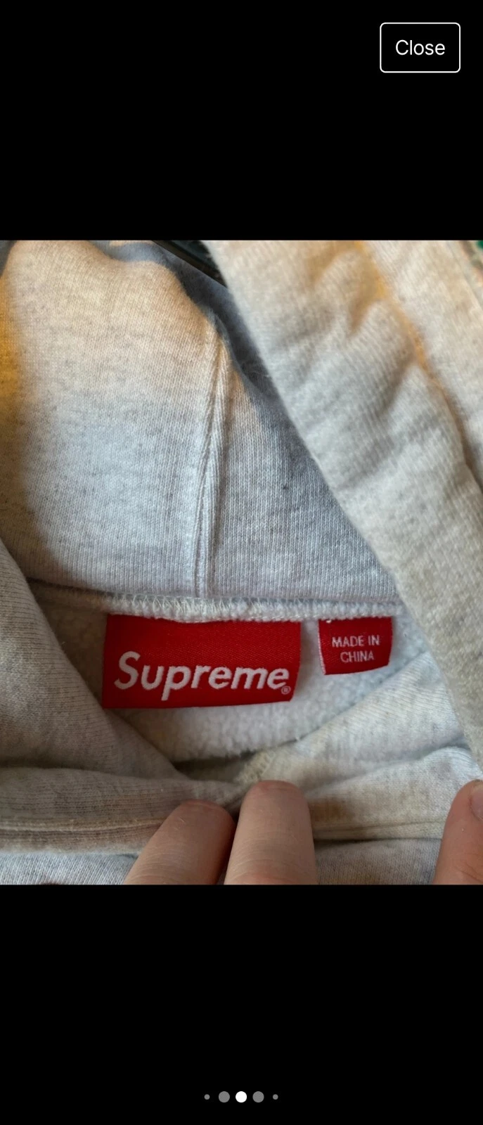 Felpa con cappuccio SS22 Supreme Team in ciniglia taglia M media grigio cenere