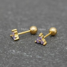 Sterling Silver Tiny Flower Stud Earrings Tragus Helix Tragus Ear Piercing A4629