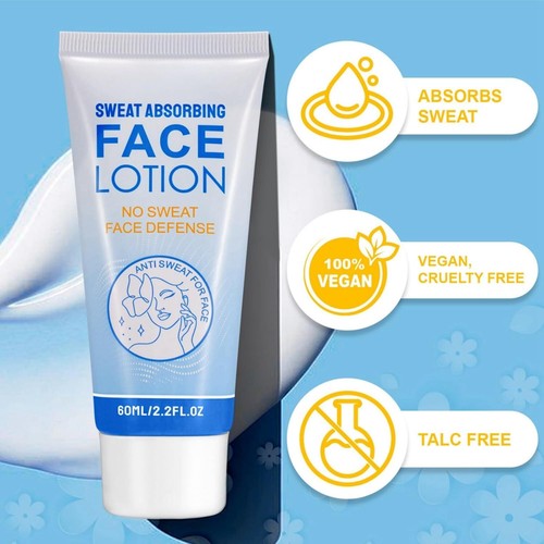 60Ml Sweat Absorbing Face Lotion,Face Discourage Sweat,Antiperspirant and Oil Co - Picture 7 of 9