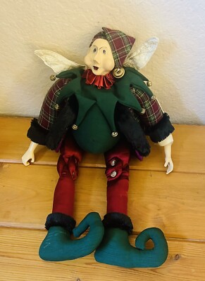 HC Accents 2001 Boyds Christmas Mardi Gras Henry Curtis Fat Elf Jester 24  Doll
