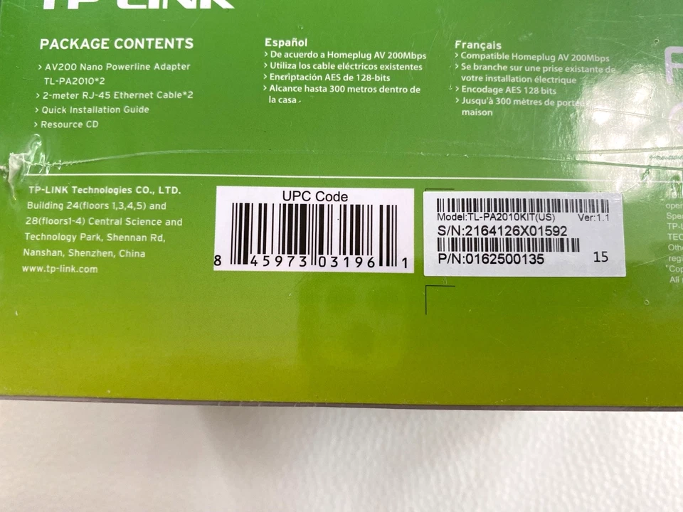 TP-Link AV200 Nano Powerline Adapter Starter Kit TL-PA2010KIT - NEW - Image 4 of 4