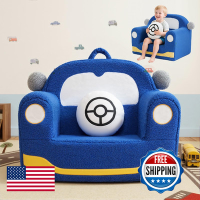 OUOZZZ Toddler Chair for Ages 1 6, Soft Sherpa Kids Sofa with Book Pocket & Carr