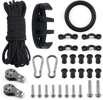 Anchor Trolley Kit for Kayak Canoe Zig Zag Cleat 30Ft Rope Hardware Mount