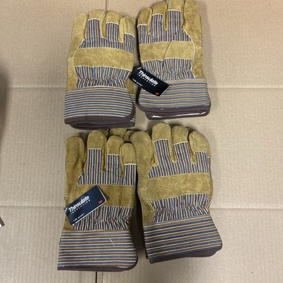 3M Thinsulate 100g Insulated Pigskin Leather Palm Work Gloves Lot Of 4 Safety Xl