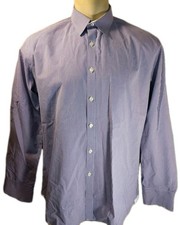 Charles Trywhitt Dress Shirt Large Extra Slim Fit Mens Purple Check POPLIN WEAVE