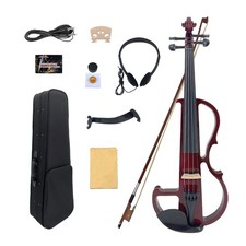 Electric Violin 4/4 Full Size Hand Carved Walnut Wood Ebony Fingerboard Deluxe