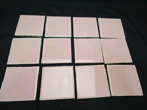 Reclaimed Pink Ceramic Tile Wenczel 12 Pieces 1960s 4 1/4” Vintage MCM