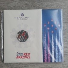 Red Arrows 2025 UK 50p BUNC ROYAL MINT COLOUR Coin Limited Edition  12500 SCARCE
