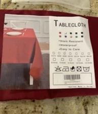 Obstal Rectangle Table Cloth Waterproof, Stain Resistance 60x84 Red Burgundy NEW