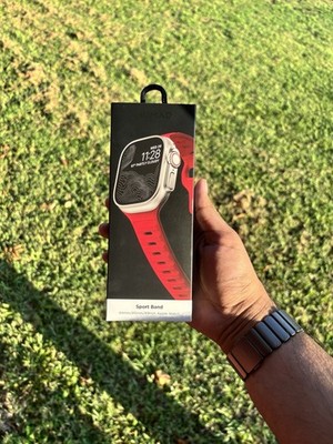 Nomad Night Watch Red Sport Band 44/45/46/ 49mm Apple Watch Band