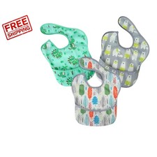 Stylish 3 Pack Baby Bibs - Super Lightweight, Washable  Odor Resistant 12-48M