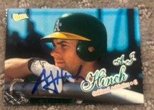 1998 Ultra #383 A.J. Hinch signed autographed card Oakland Athletics