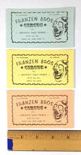 Franzen Bros Circus Lot of 3 Clown Advance Sale Tickets