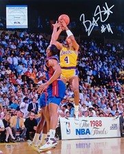 1988 NBA Finals LA Lakers Byron Scott 16x20 PSA Auto'd Showtime Basketball Photo