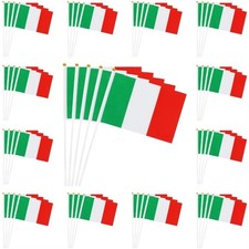 Bomtop 50 St&uuml;ck Italienische Flagge, Flaggen Italiens mit Kurbel, Flagge...