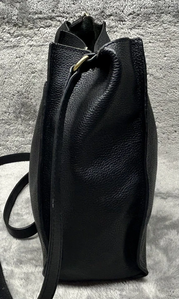 Lucky Brand Black Leather Women's Hobo Shoulder Crossbody Purse Bag - Image 4 of 4