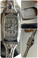 1930 s Ladies Art Deco Enamel Gruen Watch~Dec...