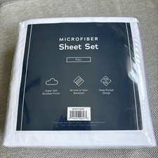 Malouf Weekender Full Size Sheet Set, Deep Pocket Brushed Microfiber sheets 4 Pc
