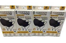 4 Boxes Copper Fit Never Lost Face Masks w/Lanyard 1 Blue 1 Charcoal/Black
