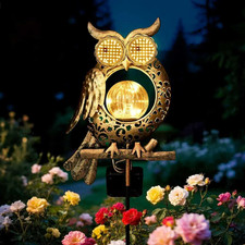 Solar Owl Garden Light Outdoor LED IP55 Weatherproof Auto On/Off 2 Mode LED