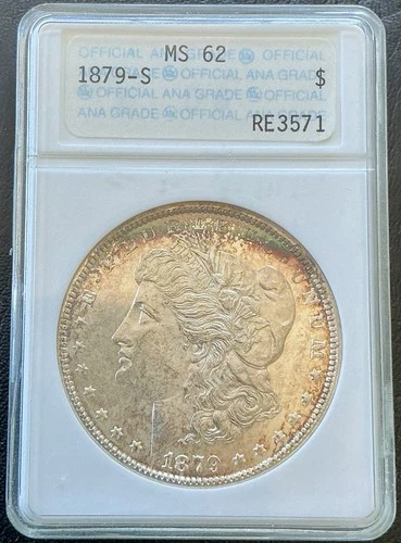 1879-S Ms-62 Ana Old Holder Morgan Silver Dollar Toner