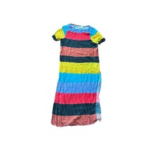 Mara Hoffman Swim Striped Maxi Dress Short Sl...