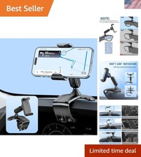 Adjustable 360  Rotation Dash Clip Phone Holder for Cars - Fits 4-7 Inch Devices