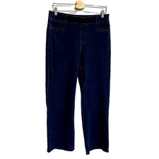 Betabrand Jean Denim Wide Leg Pull-On Jeans Women's Comfy Yoga Jeans Size Large