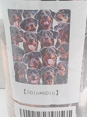 Rottweiler Dog Throw Blanket,Rottweiler Gifts for Dog Lovers,Flannel Blanket