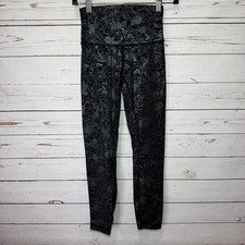 Lululemon Wunder Under High Rise Crop Leggings Black Foil Iridescent Size 2
