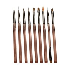 Artist Quality 9Pcs Nail Art Brush Set Comfortable Handle Detailed Design Tools