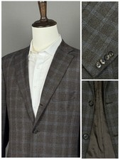 Amazing Isaia Napoli Mens Brown Check Sport Coat Blazer 42US