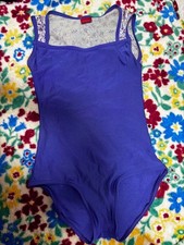 YUMIKO Womens Ballet Leotard Purple Floral Panel Size M Excellent