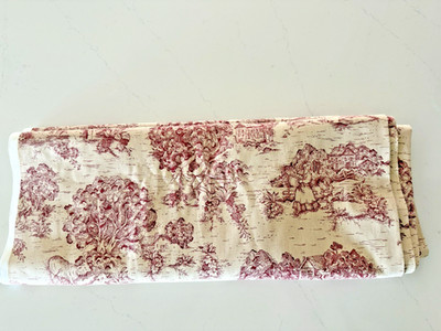 Toile Textiles Art Film Fabric PASTORAL VILLAGE LIFE Dark Rose Beige 9 YD. X 56 