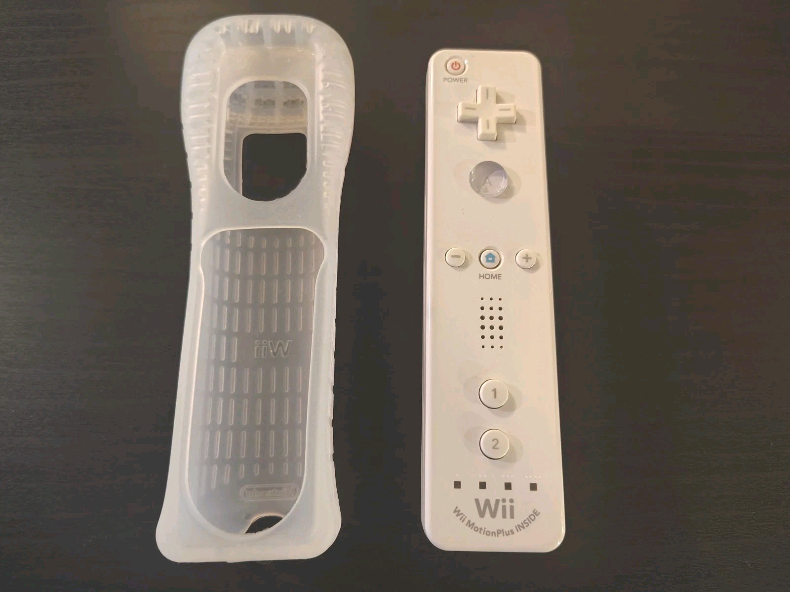 Controller Wii Bianco con Wii motion plus Inside + Custodia (Testato e Pulito)